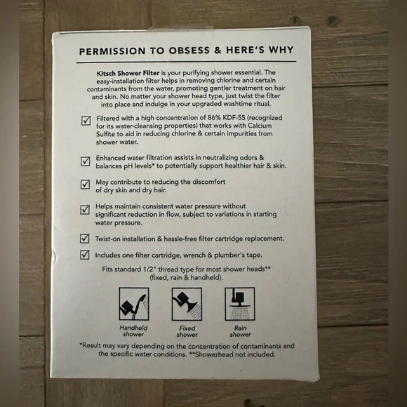 KITSCH Purifying Shower Filter in Chrome NEW Sealed Box - Picture 4 of 9